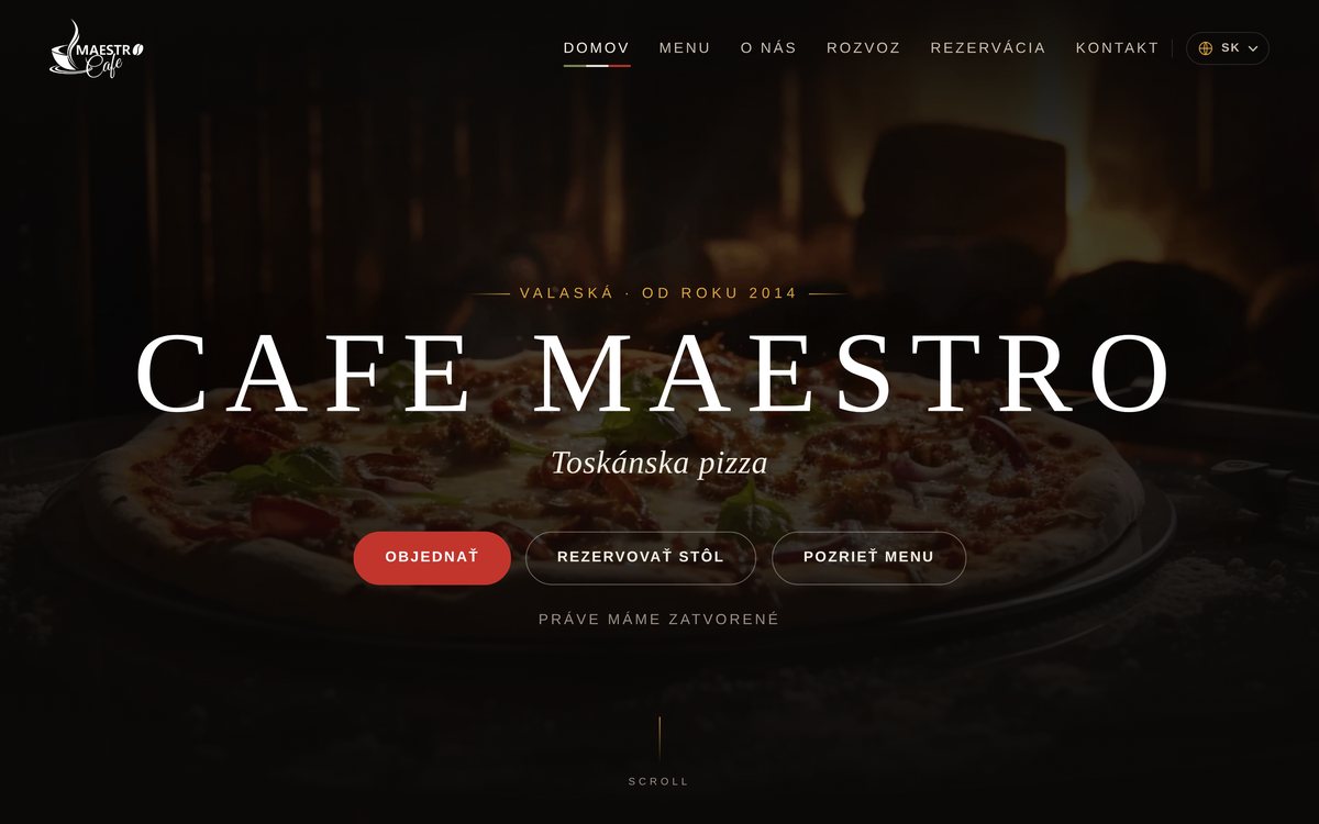 Náhľad webu Café Maestro